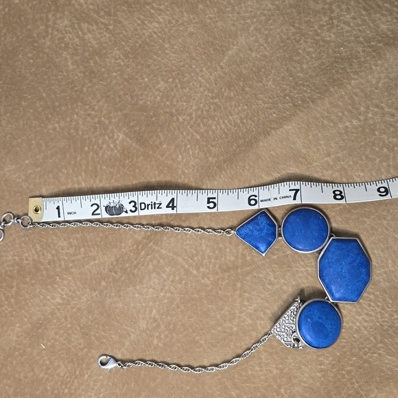 Lucky Brand Blue Stone Geometric Statement Necklace - Picture 5 of 8